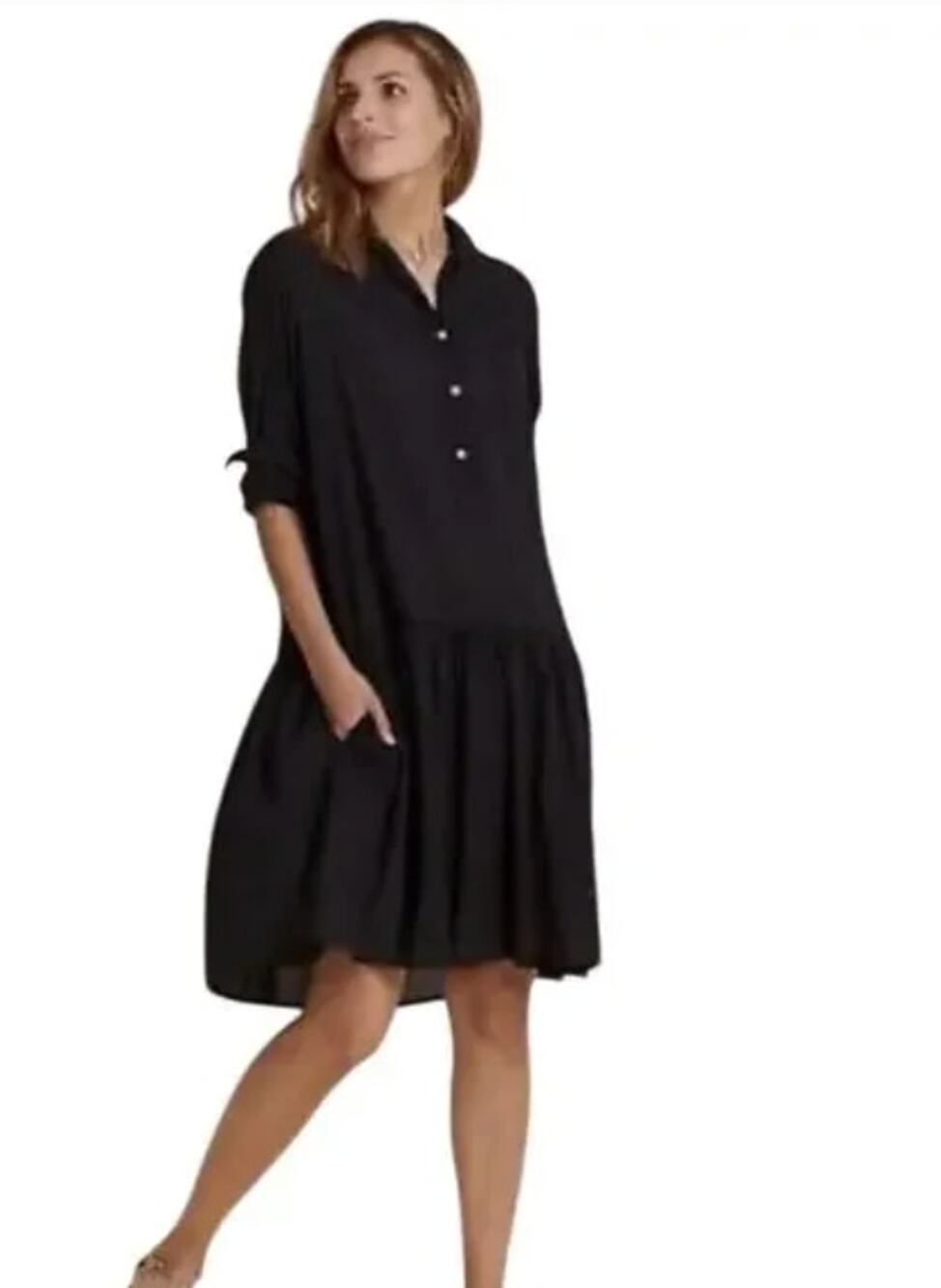 Frank & Eileen Grayson Changemaker Shirt Dress Black